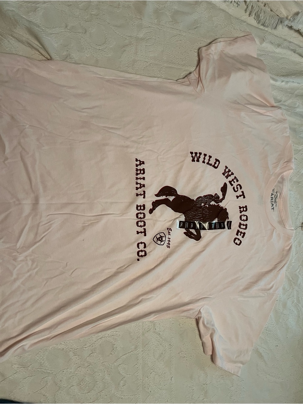 Ariat Light Pink Wild West Rodeo Graphic Short Sleeve Tee